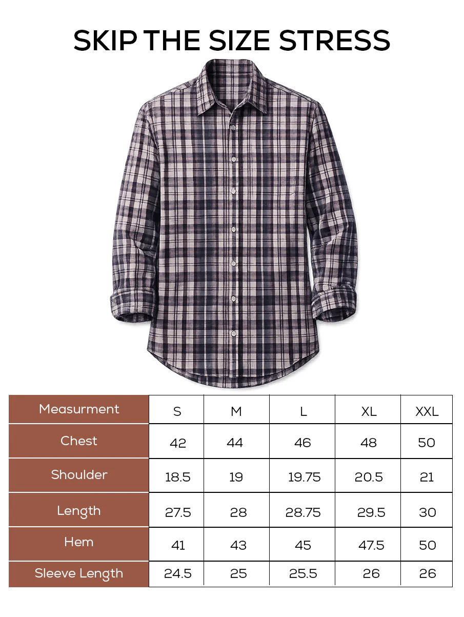 Beige & Grey Checked Cotton Stretch Shirt – Regular Fit, Full Sleeves - Image 5