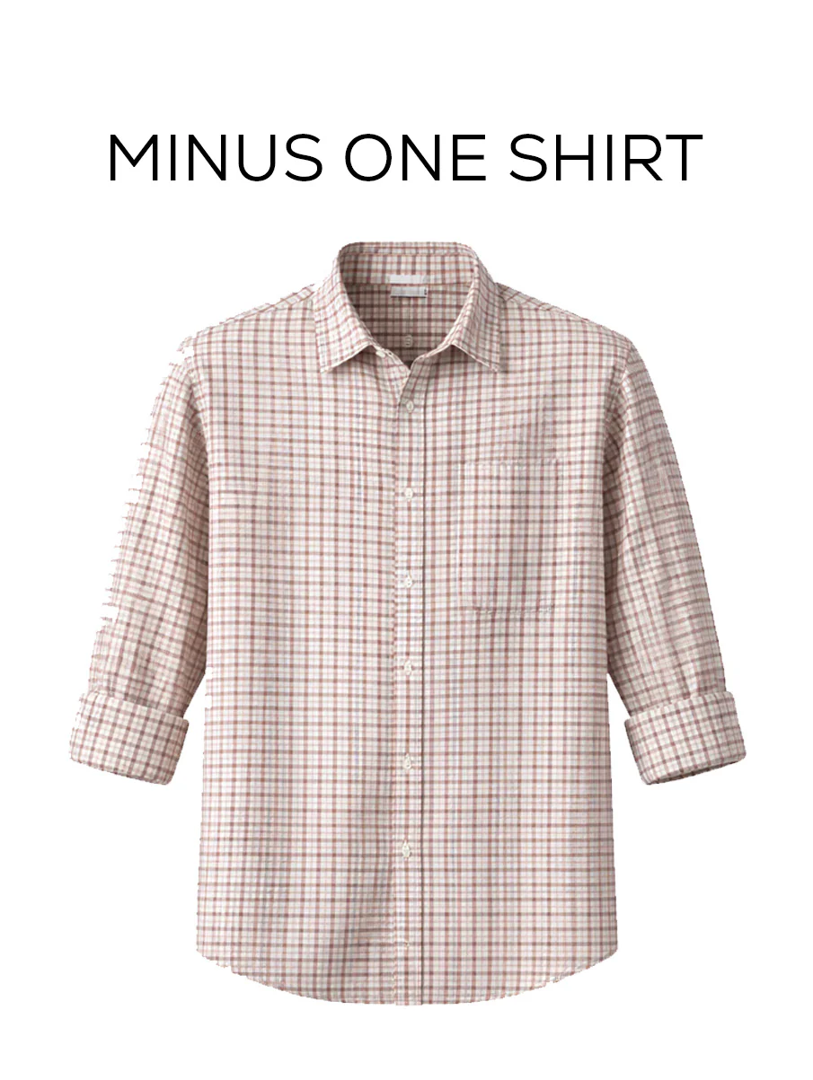 Beige & Maroon Checkered Cotton Shirt – Regular Fit, Full Sleeves - Image 2