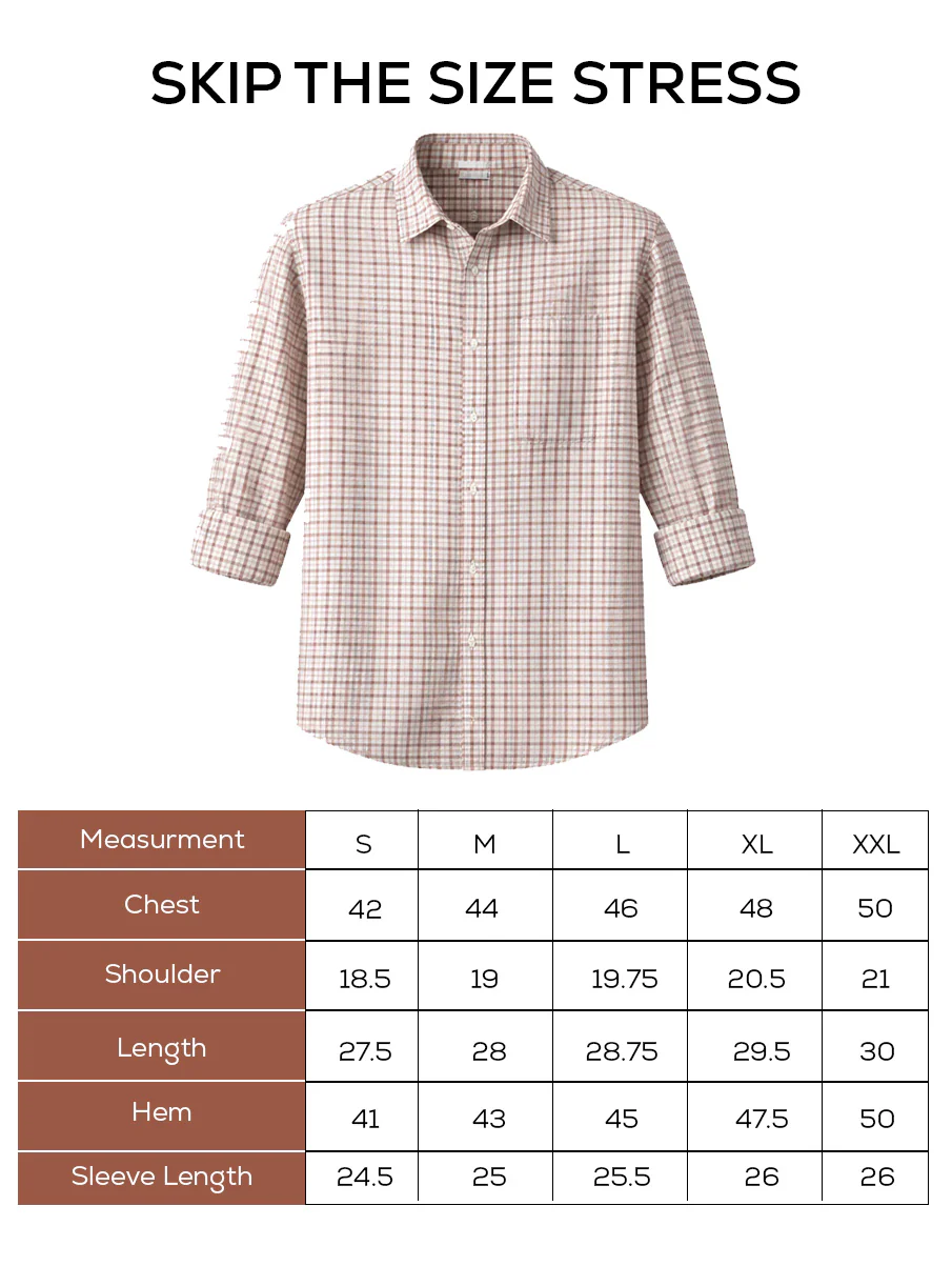 Beige & Maroon Checkered Cotton Shirt – Regular Fit, Full Sleeves - Image 6