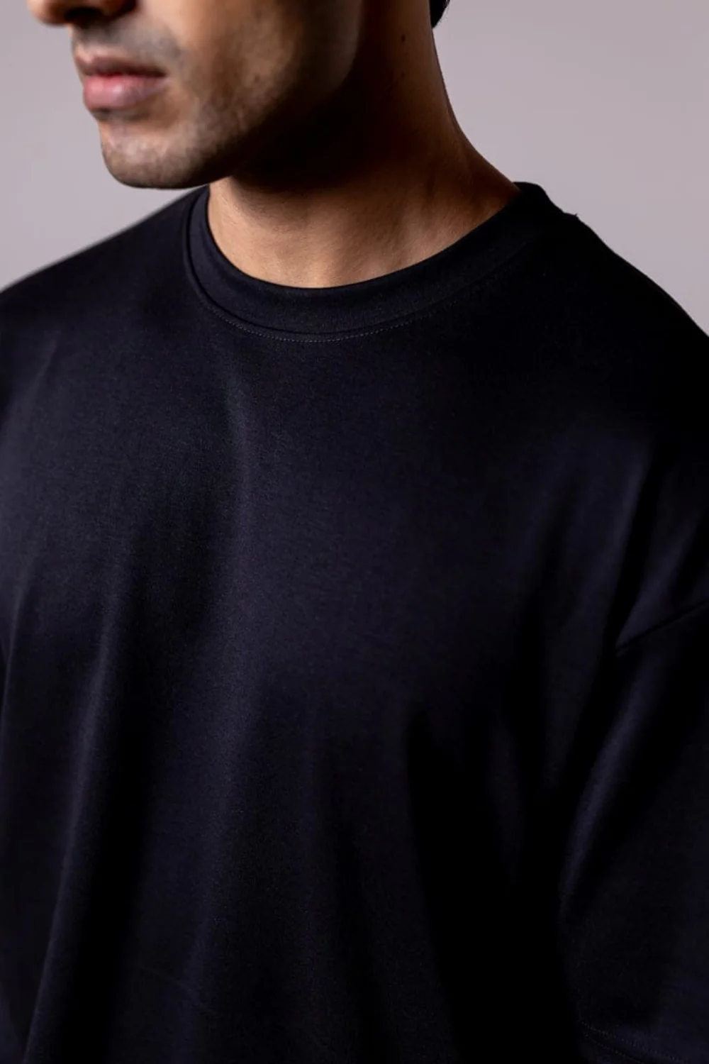 Black Solid  Oversized T-shirt
