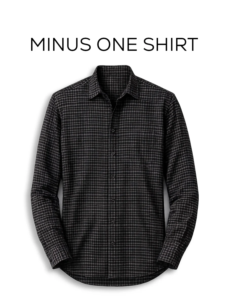 Black & White Brushed Organic Cotton Shirt – Regular Fit, Full Sleeves - Image 2