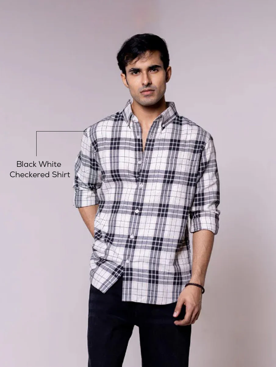 Black White Checkered Shirt - Image 4