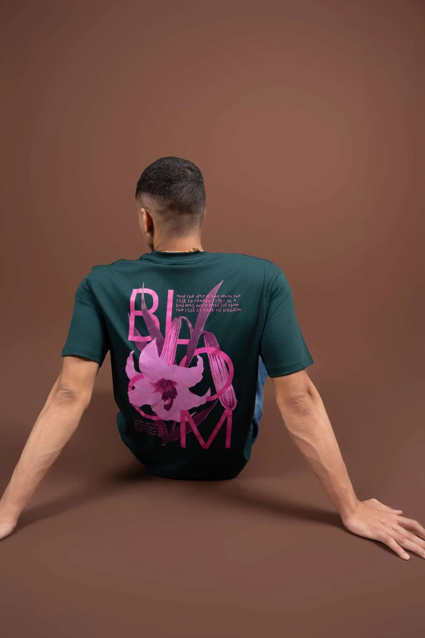 Bloom Printed Oversized Tee –Dark Green - Image 4