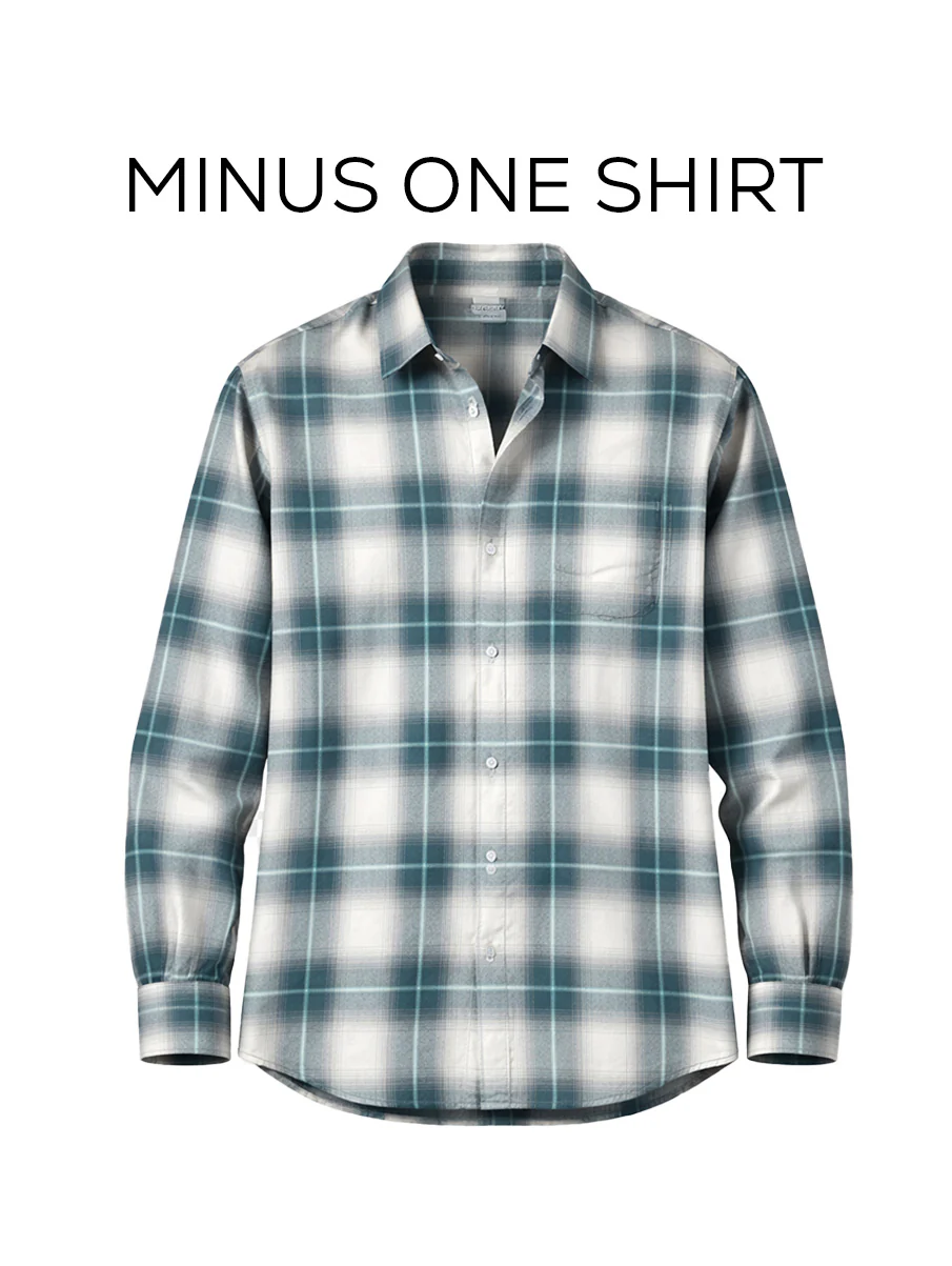 Blue Checkered Cotton Shirt – Full Sleeve, Loose Fit - Image 2