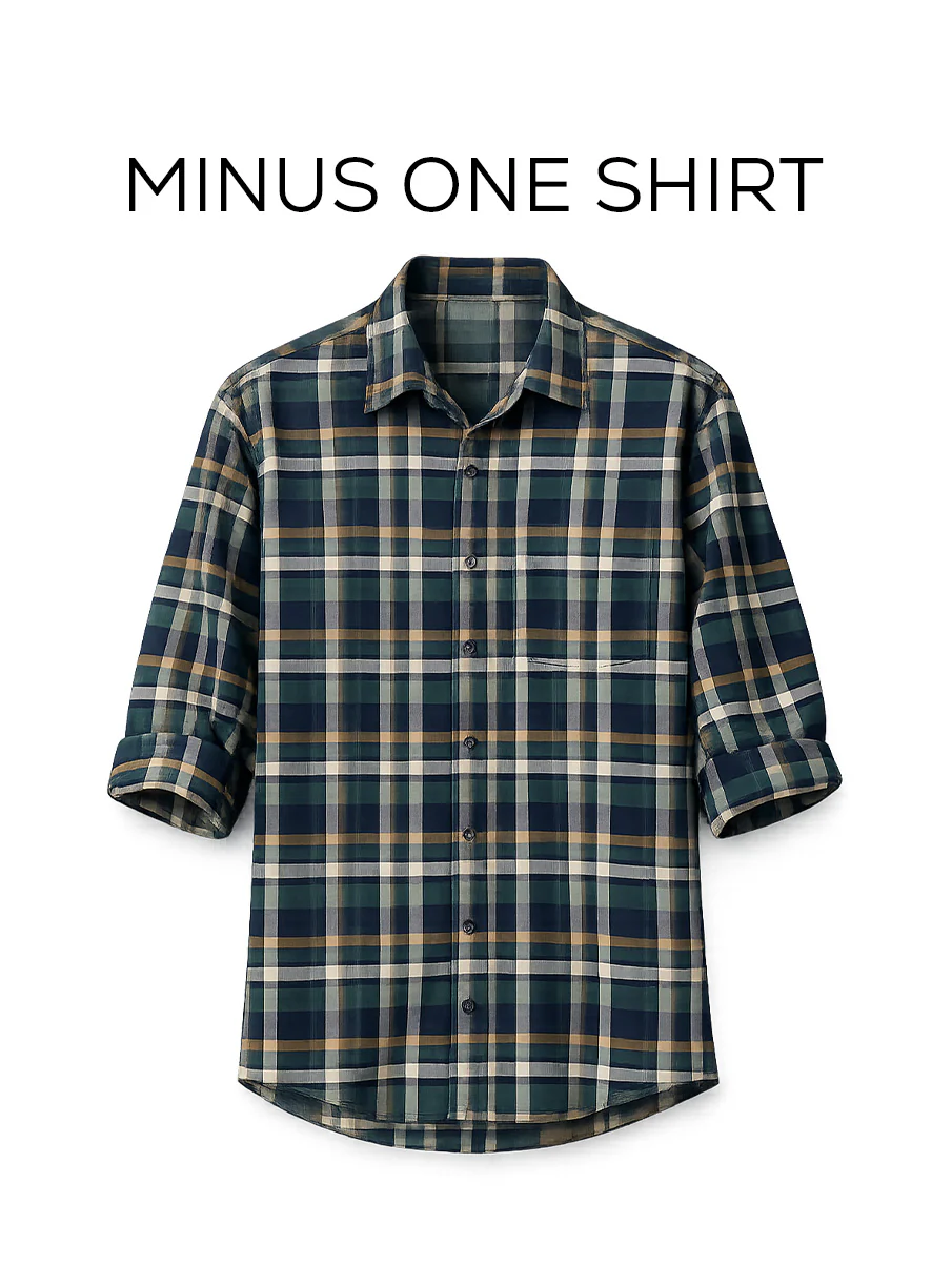 Blue Checkered Cotton Shirt – Loose Fit, Full Sleeves - Image 2