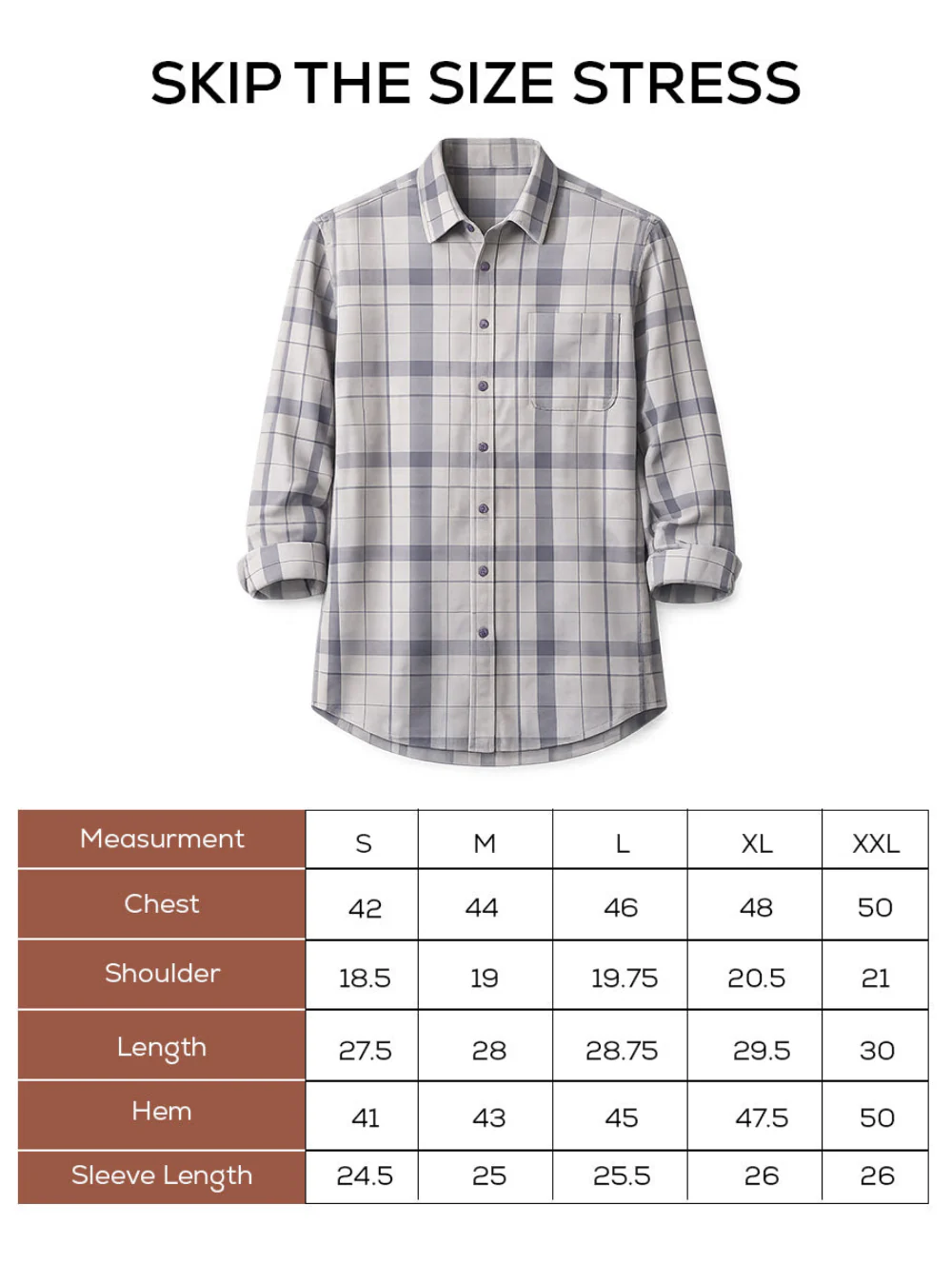 Blue Checkered Cotton Shirt – Regular Fit, Full Sleeves - Image 6