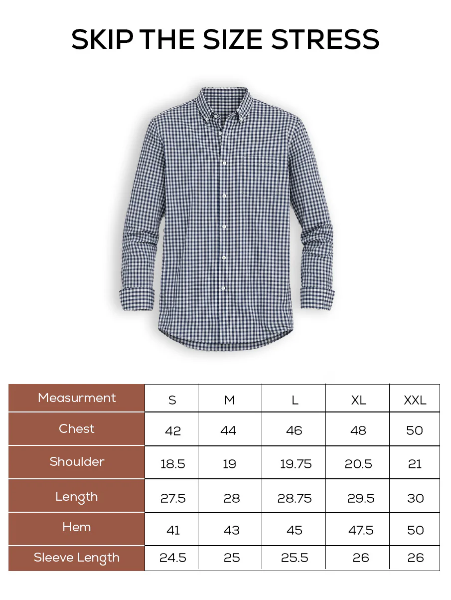 Blue Checkered Organic Cotton Shirt – Button-Down Collar | Regular Fit - Image 6