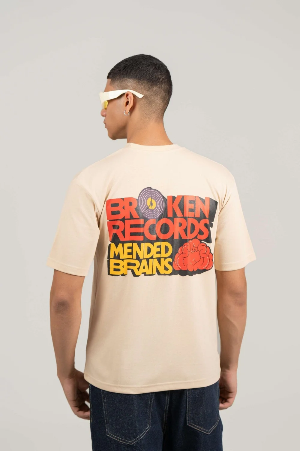 Broken Records Printed Oversized Tee
