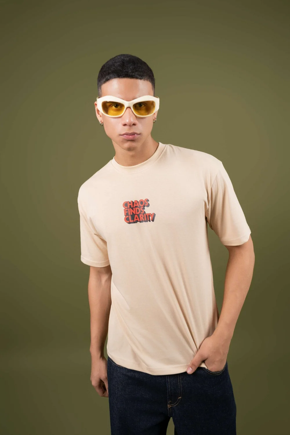 Broken Records Printed Oversized Tee - Image 3