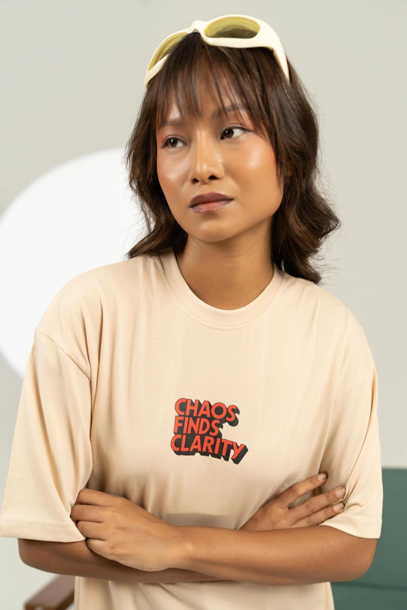 Broken Records Printed Oversized Tee - Image 5
