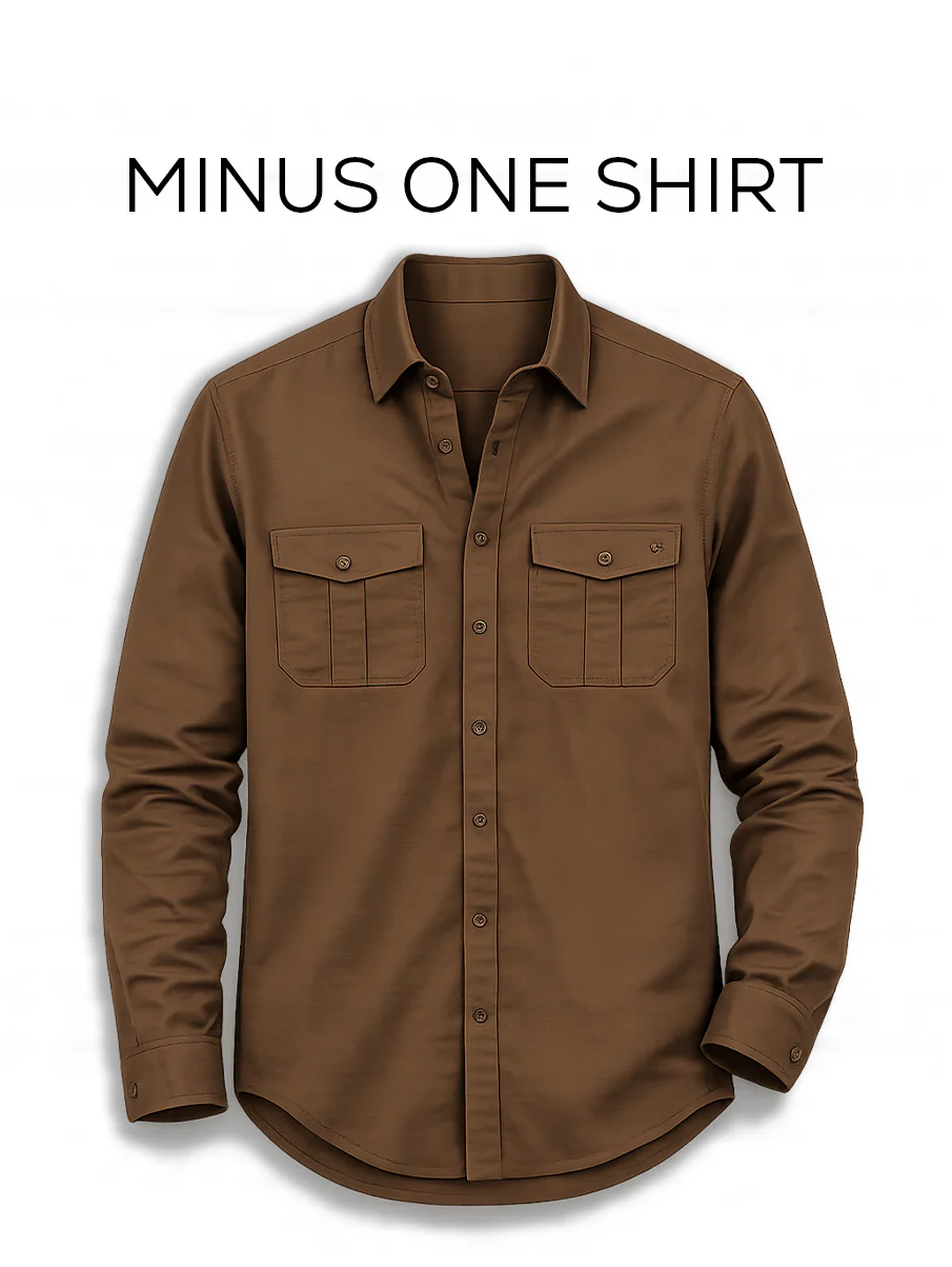 Full Sleeve Safari Shirt – Khaki Brown - Image 2