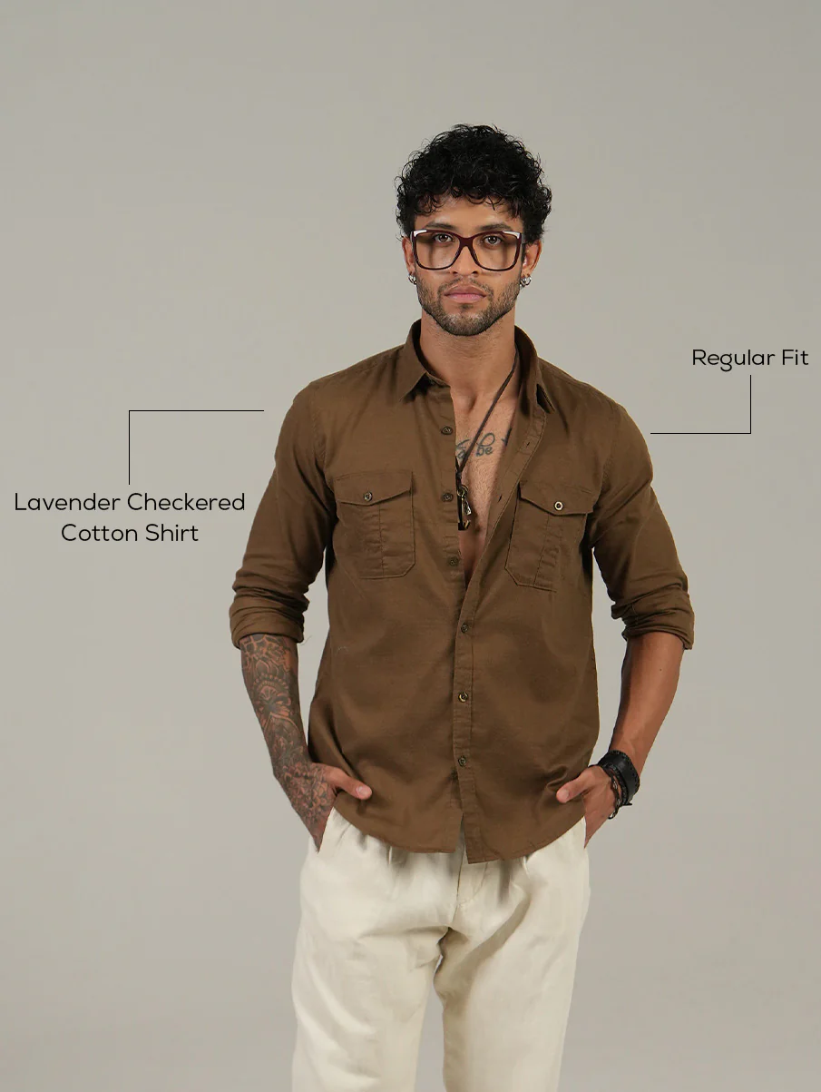 Full Sleeve Safari Shirt – Khaki Brown - Image 3