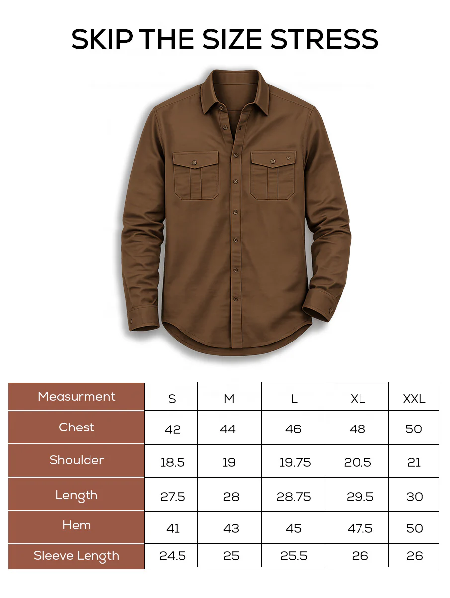 Full Sleeve Safari Shirt – Khaki Brown - Image 4