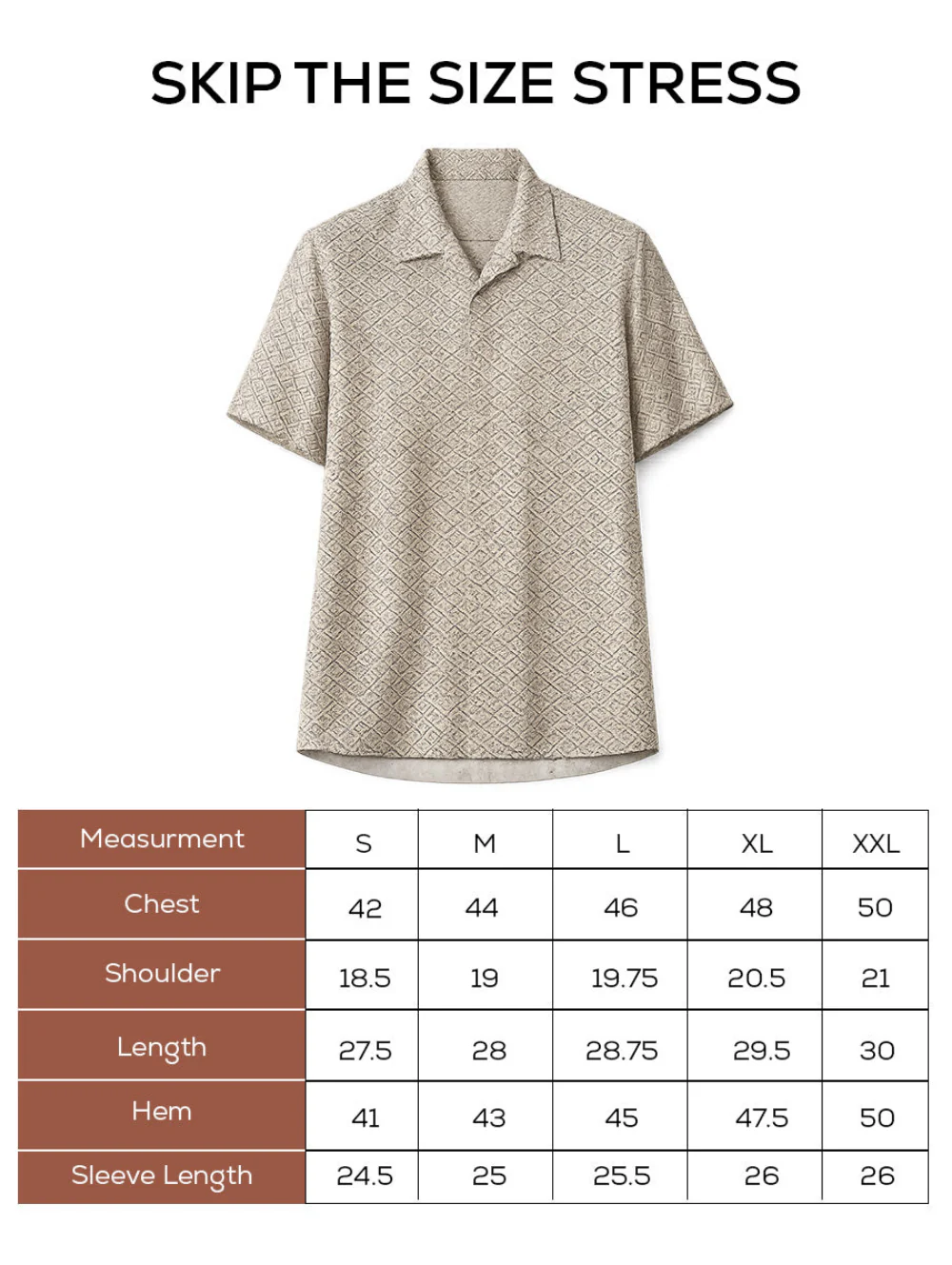 Brown Printed Cotton Cuban Collar Shirt – Regular Fit, Half Sleeves - Image 6