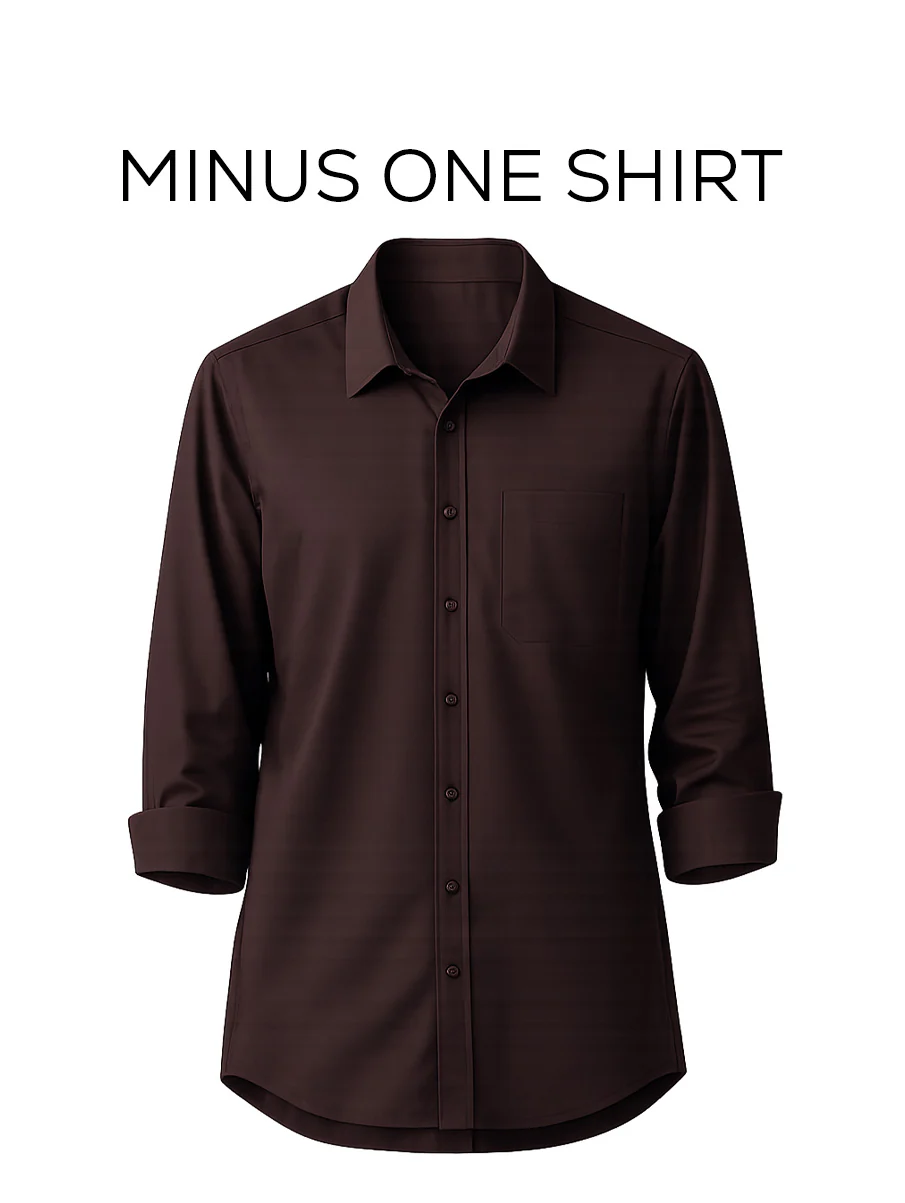 Brown Solid Brushed Cotton Shirt – Regular Fit, Full Sleeves - Image 2