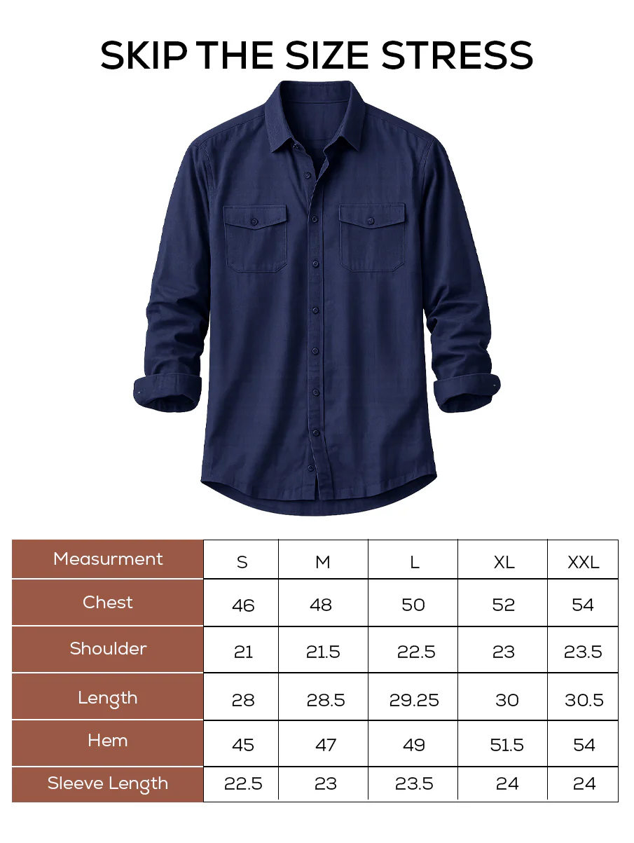 Dark Blue Textured Double Pocket Cotton Shacket - Image 5