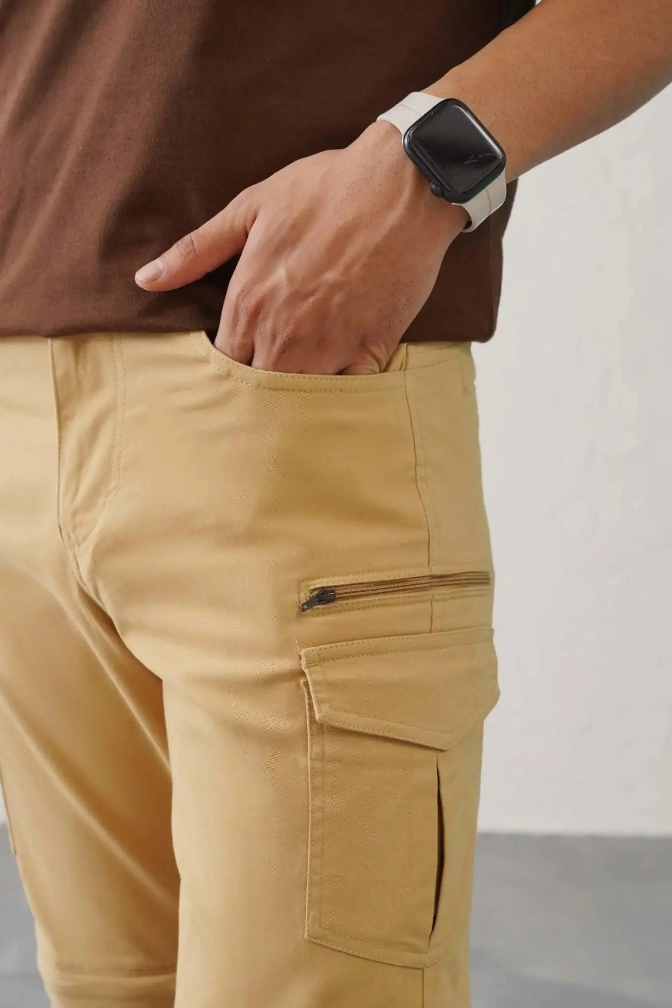 The Slim Fit Detachable Cargo Pants - Khaki - Image 6