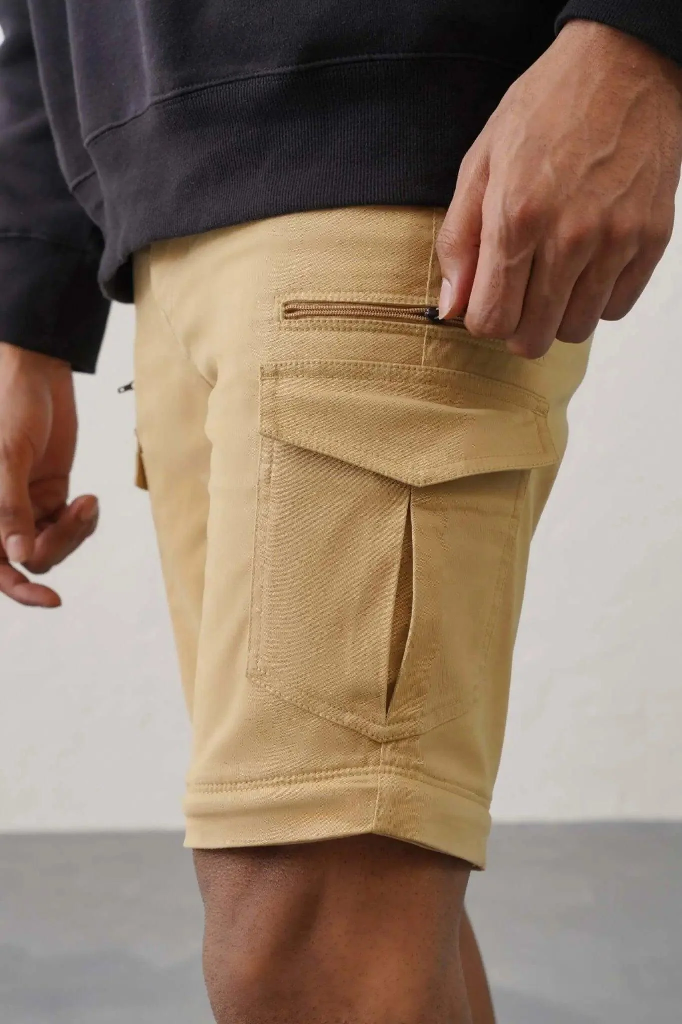The Slim Fit Detachable Cargo Pants - Khaki - Image 8