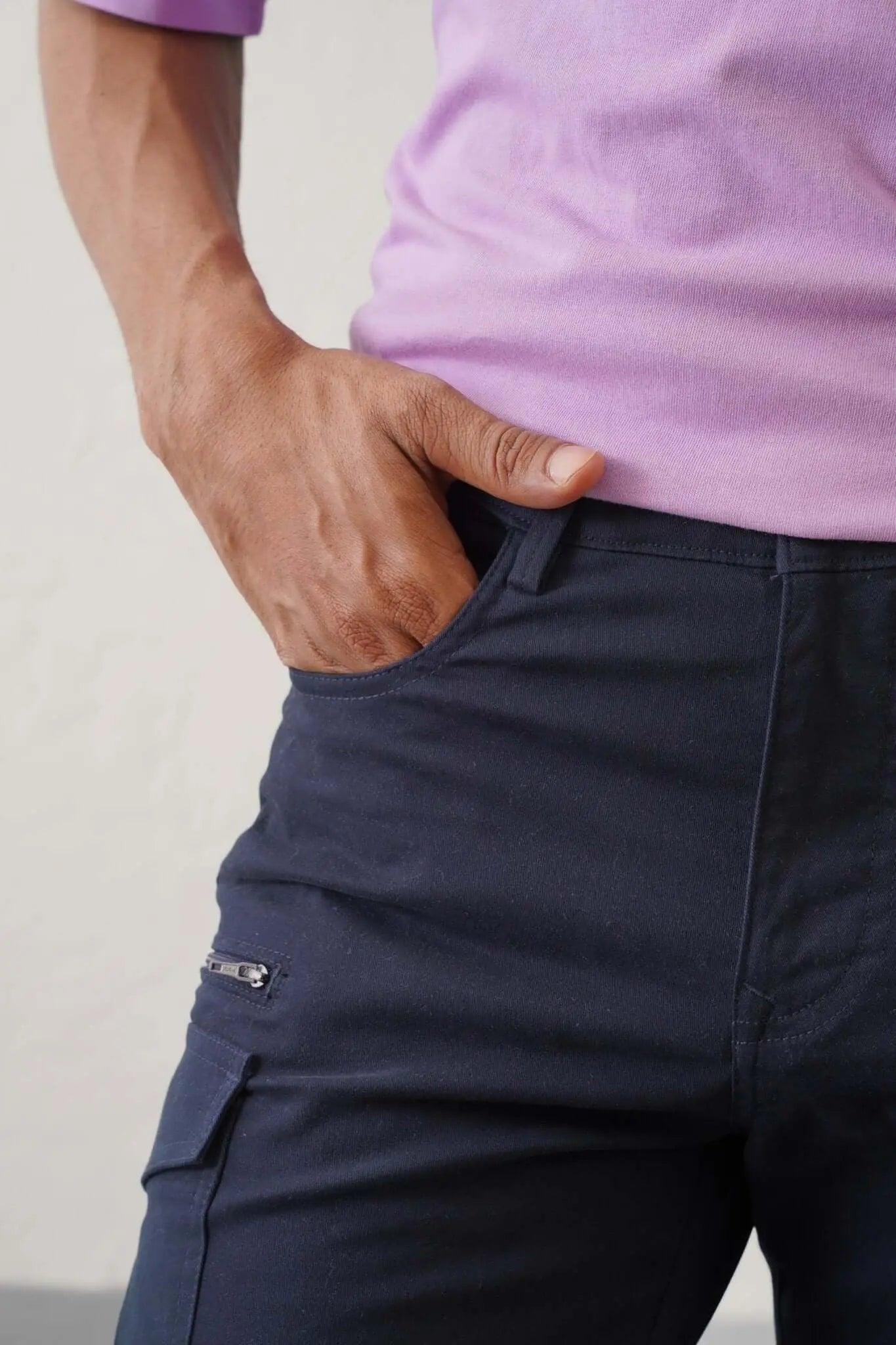 The Slim Fit Detachable Cargo Pants - Navy - Image 6