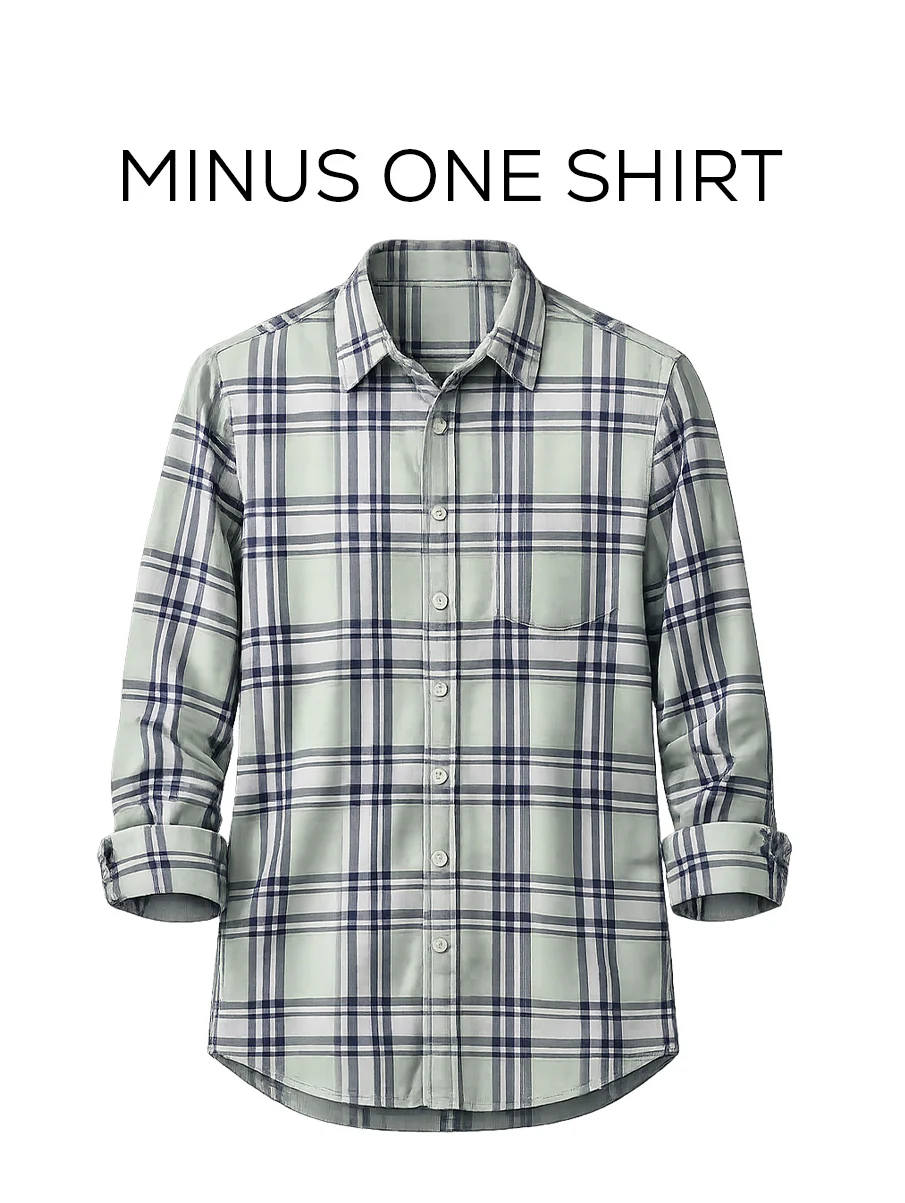 Green Checked Brushed Cotton Shirt – Regular Fit, Full Sleeves - Image 2