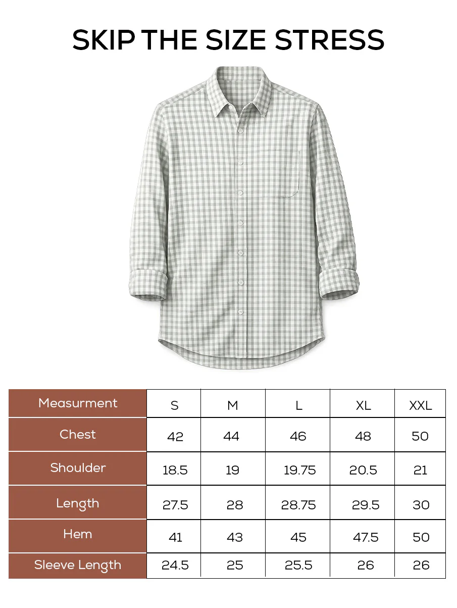 Green Gingham Brushed Cotton Shirt – Regular Fit, Full Sleeves - Image 5