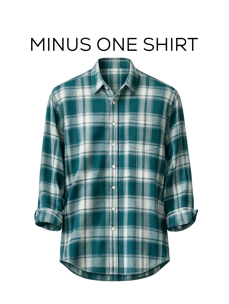 Green Checkered Cotton Shirt – Loose Fit, Full Sleeves - Image 2