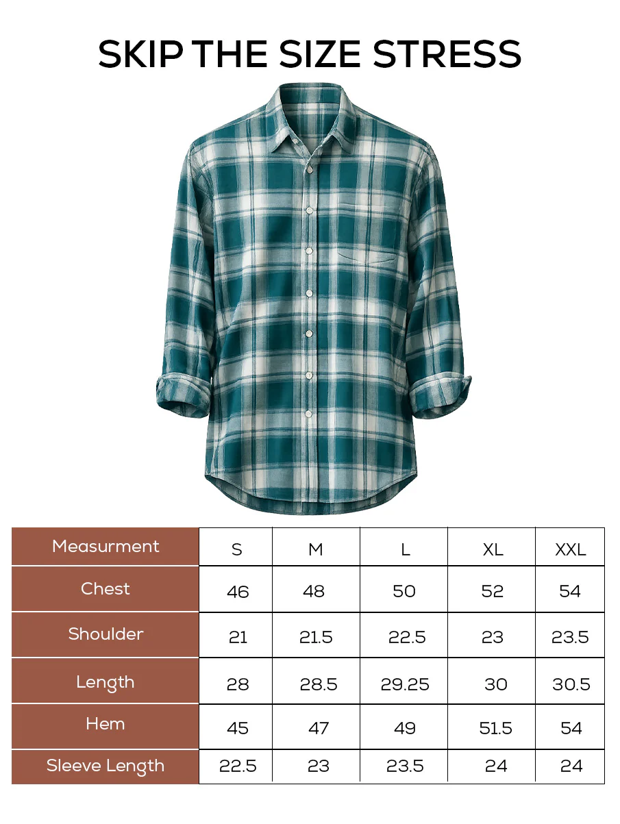Green Checkered Cotton Shirt – Loose Fit, Full Sleeves - Image 5