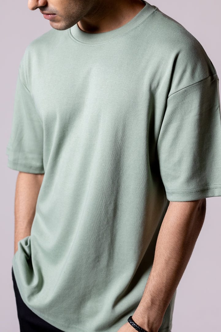 Green Solid  Oversized T-shirt
