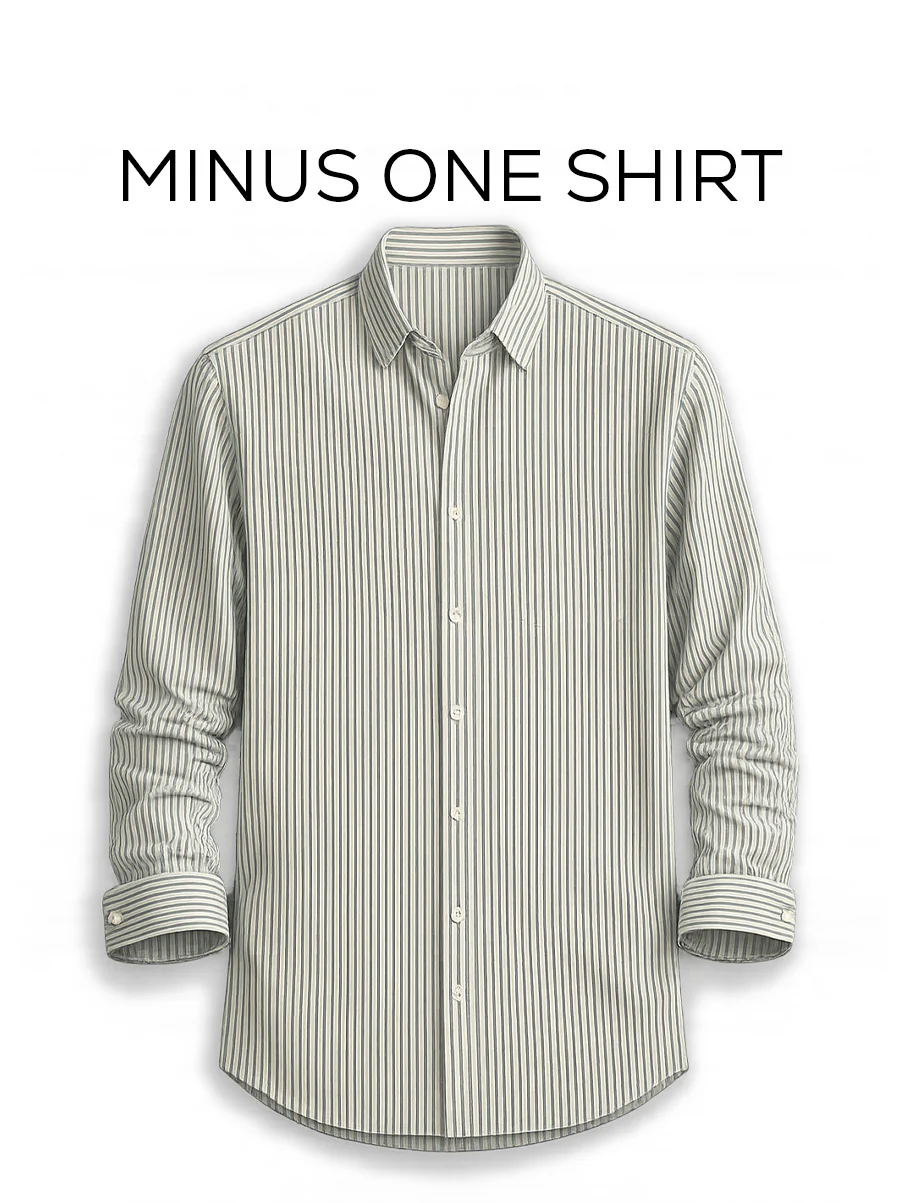 Green Striped Cotton Shirt – Regular Fit, Full Sleeves - Image 2