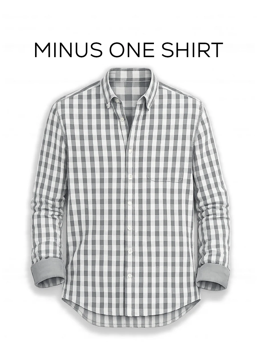 Grey Checkered Cotton Shirt – Full Sleeve, Regular Fit - Image 2