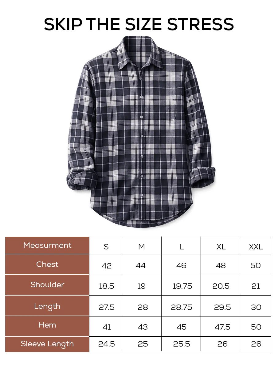 Grey Checkered Cotton Shirt – Loose Fit, Full Sleeves - Image 5