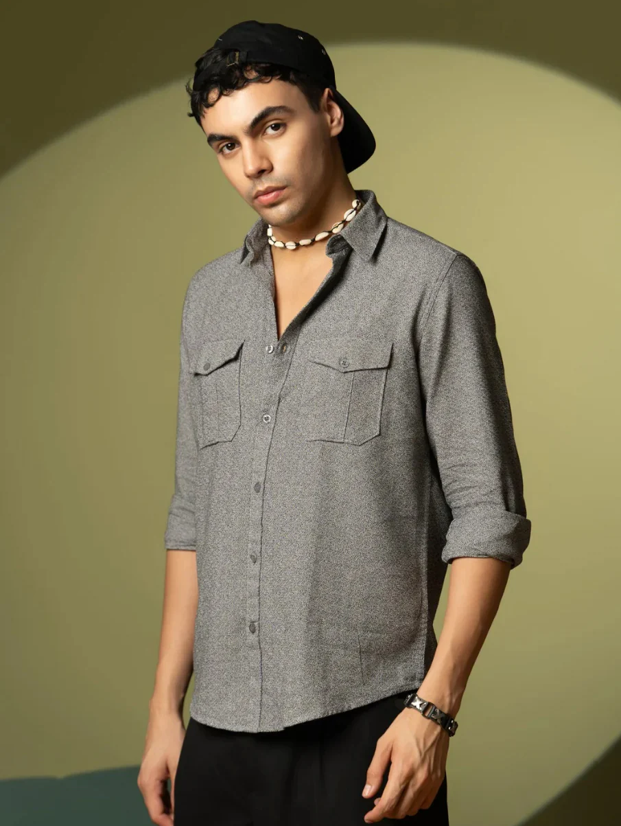 Full Sleeve Safari Shirt – Grey
