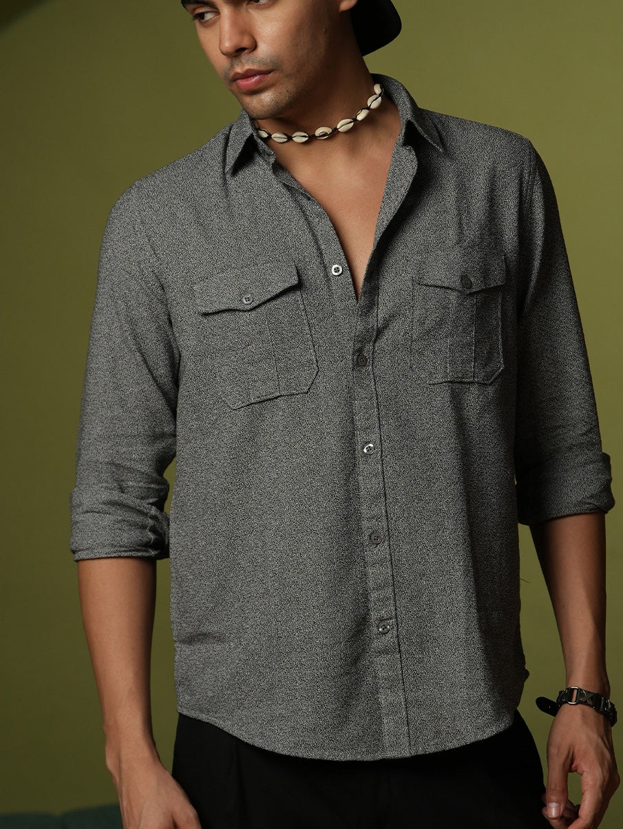 Full Sleeve Safari Shirt – Grey - Image 6