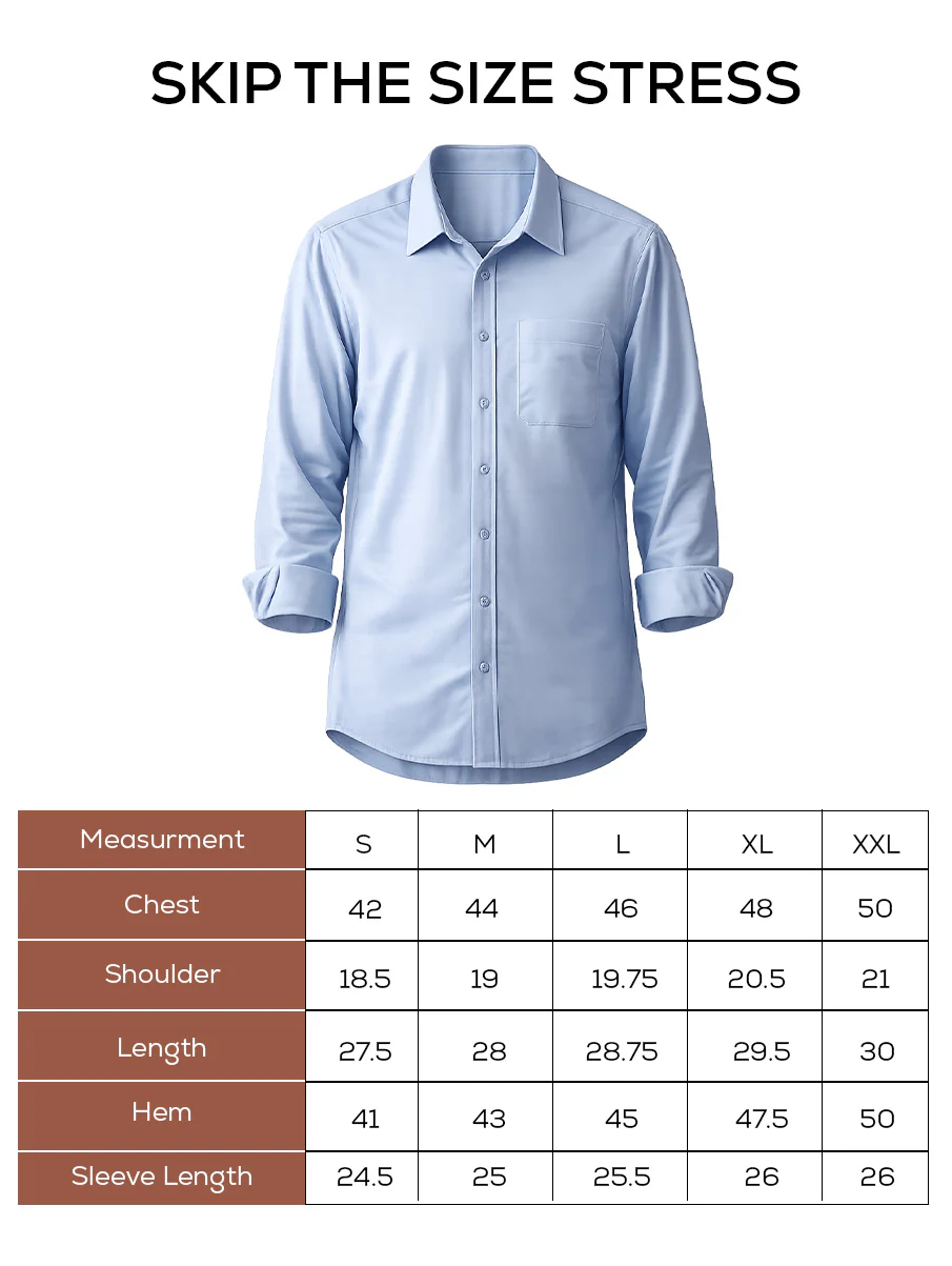 Light Blue Brushed Cotton Shirt – Regular Fit, Full Sleeves - Image 5