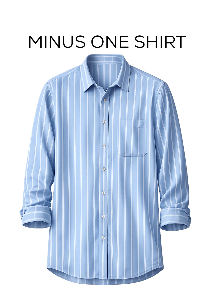 Light Blue Striped Brushed Cotton Shirt – Regular Fit - Image 2