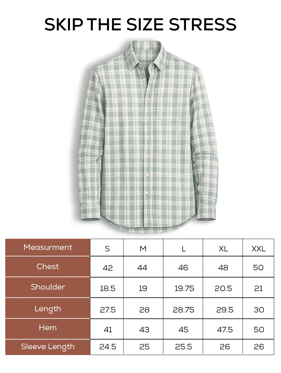 Light Green Checked Cotton Shirt – Regular Fit - Image 5