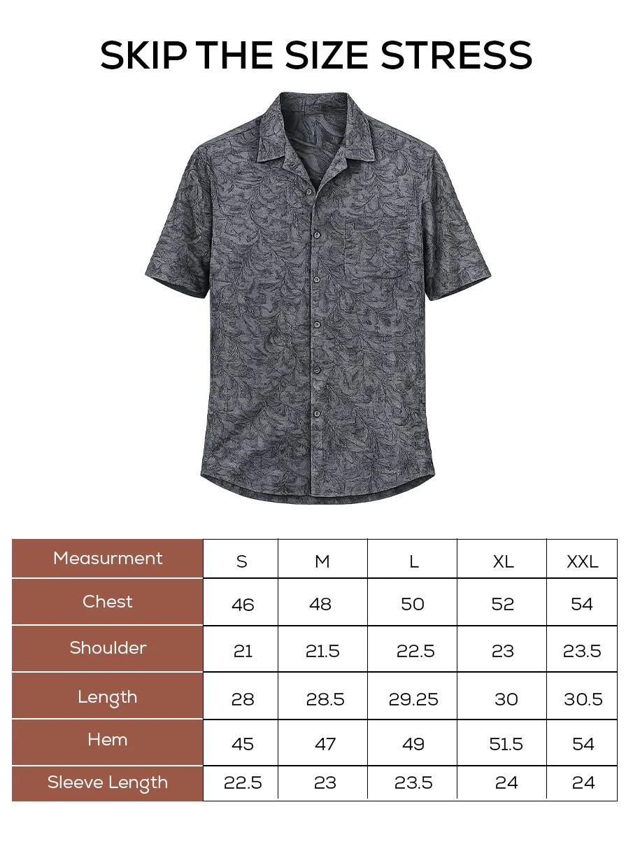 Printed Cuban Collar Shirt – Loose Fit Short Sleeve - Image 5