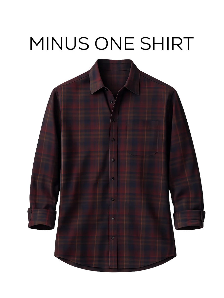 Maroon & Blue Checkered Cotton Shirt – Loose Fit, Full Sleeves - Image 2