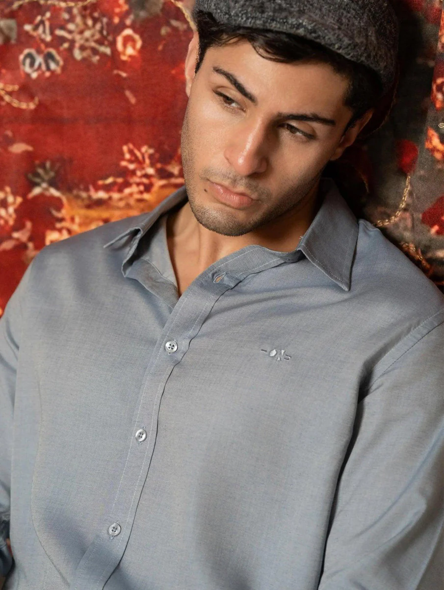 Men’s Blue Tencel Shirt – Regular Fit - Image 6