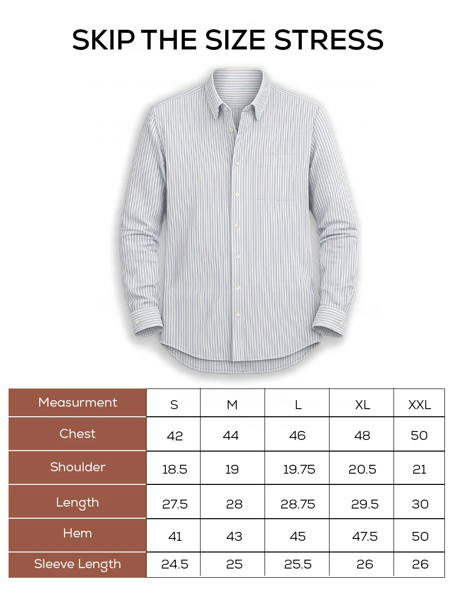 Navy Blue Striped Cotton Shirt – Button-Down Collar | Regular Fit - Image 5