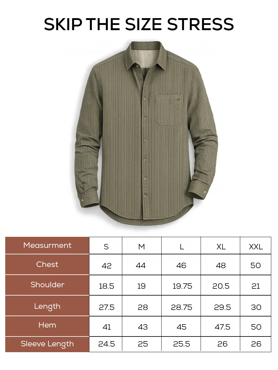 Olive Textured Checked Shirt – Regular Fit, Full Sleeves, Cotton - Image 5