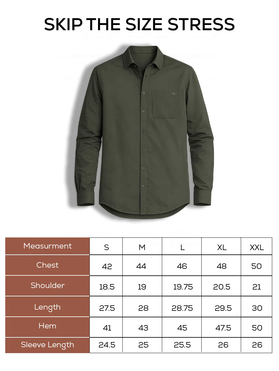Organic Olive Oxford Cotton Shirt – Regular Fit - Image 5