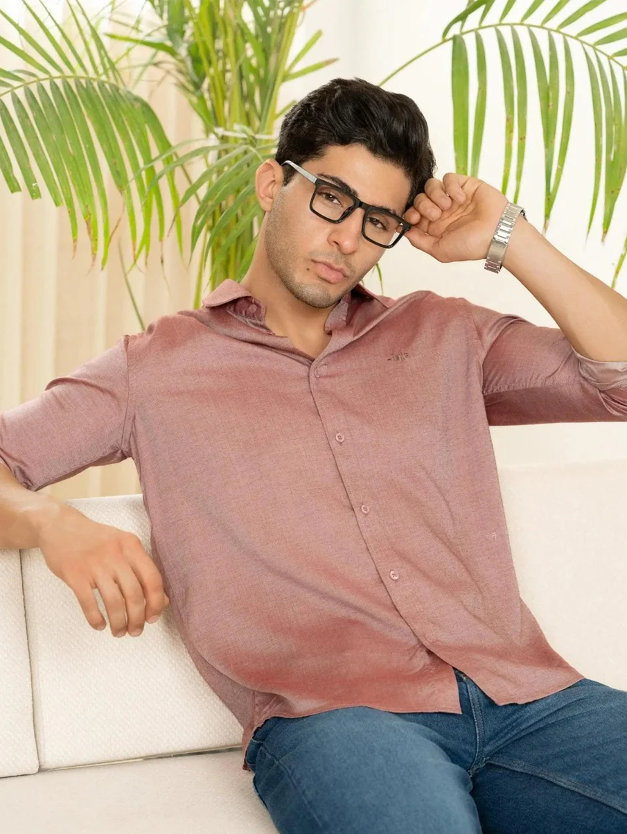 Red Tencel Shirt – Regular Fit - Image 3