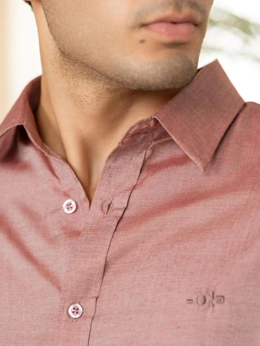 Red Tencel Shirt – Regular Fit - Image 6