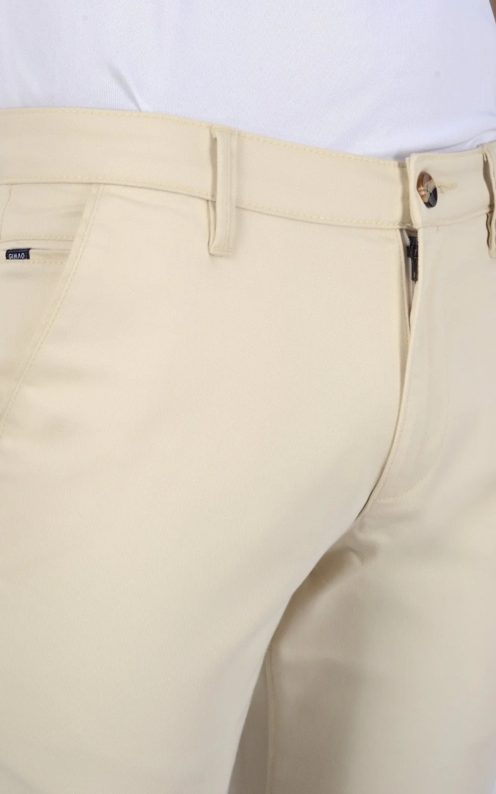 Men's Slim Fit Formal Trouser - Beige - Image 3