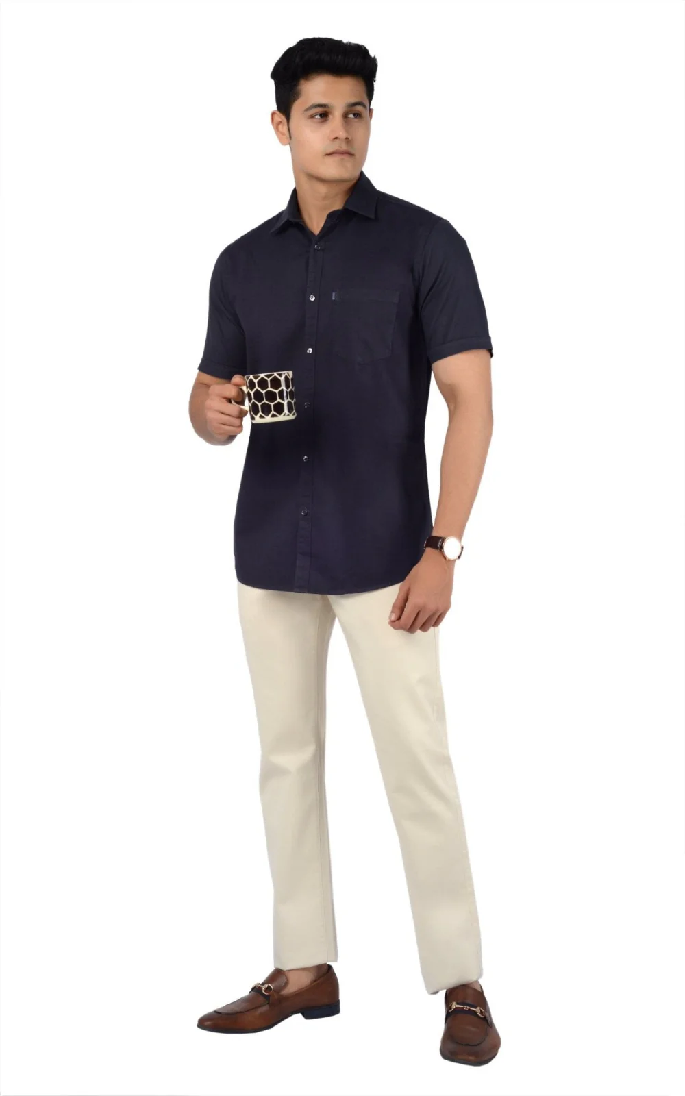 Men's Slim Fit Formal Trouser - Beige - Image 5