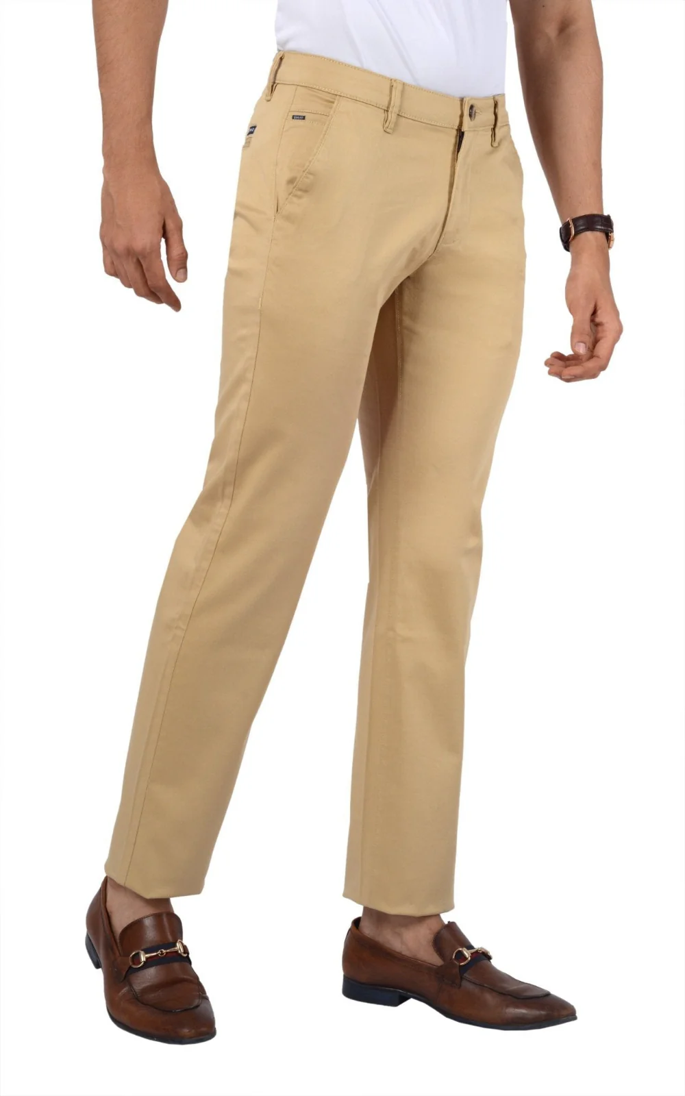 Men's Slim Fit Formal Trouser - Khaki - Image 3