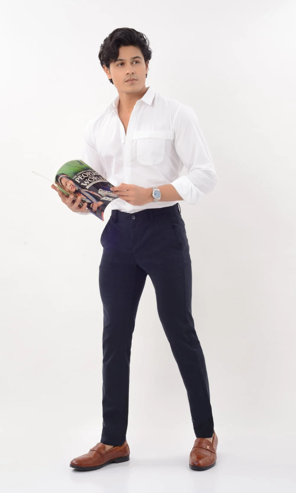 Men's Slim Fit Formal Trouser - Navy - Image 3