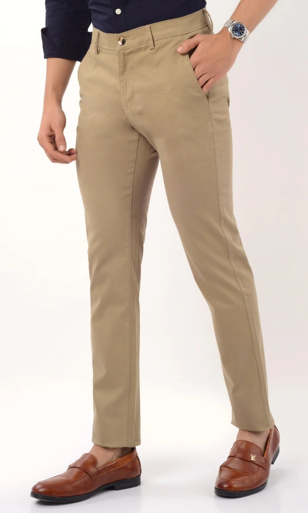 Men's Slim Fit Formal Trouser - Khakhi - Image 3