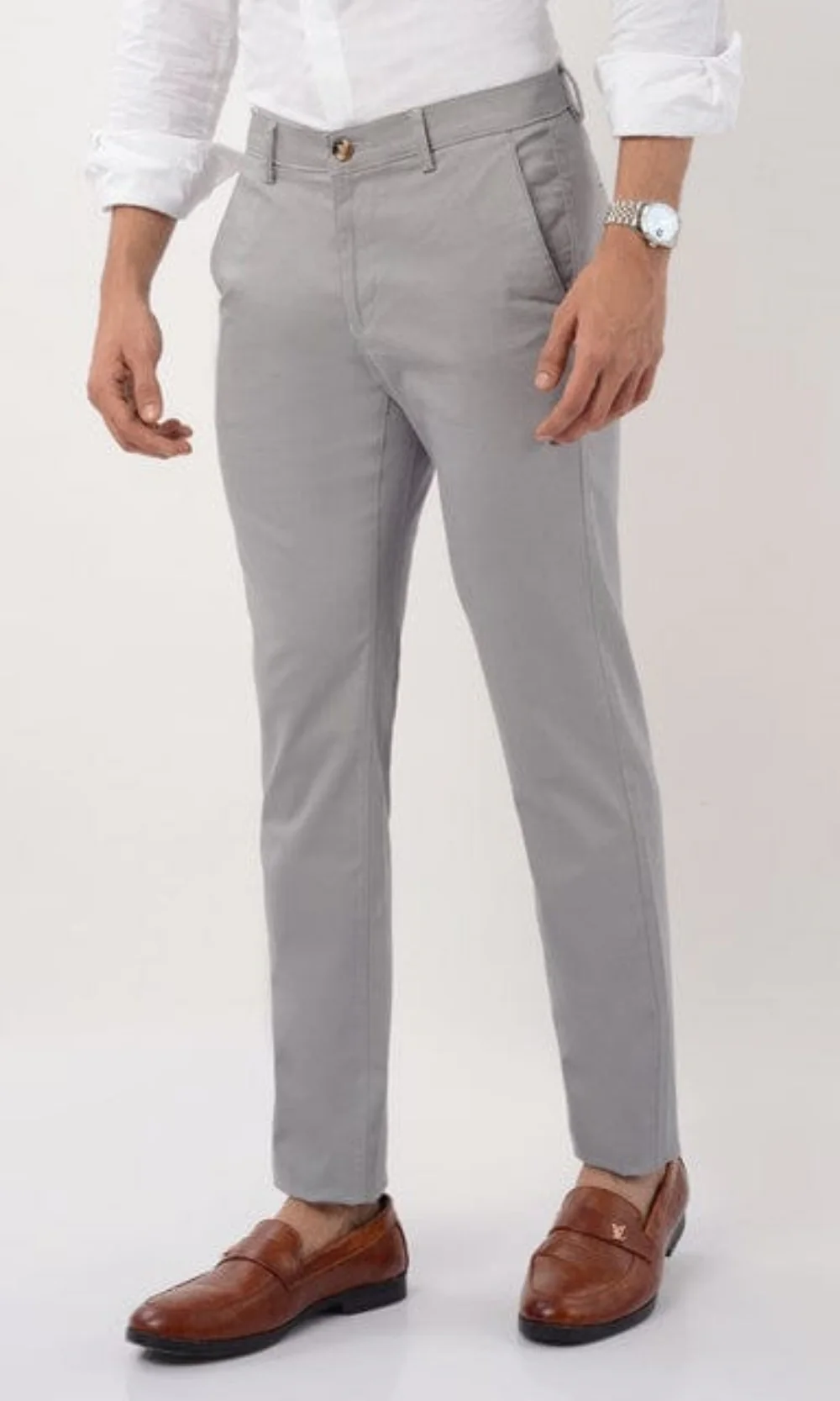 Men's Slim Fit Formal Trouser - Grey - Image 3